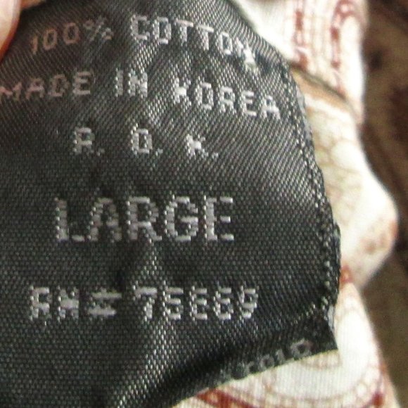 ODO Mens Tan & Brown Paisley Short Sleeved Button Down Shirt Sz Large Pr… - Picture 4 of 5